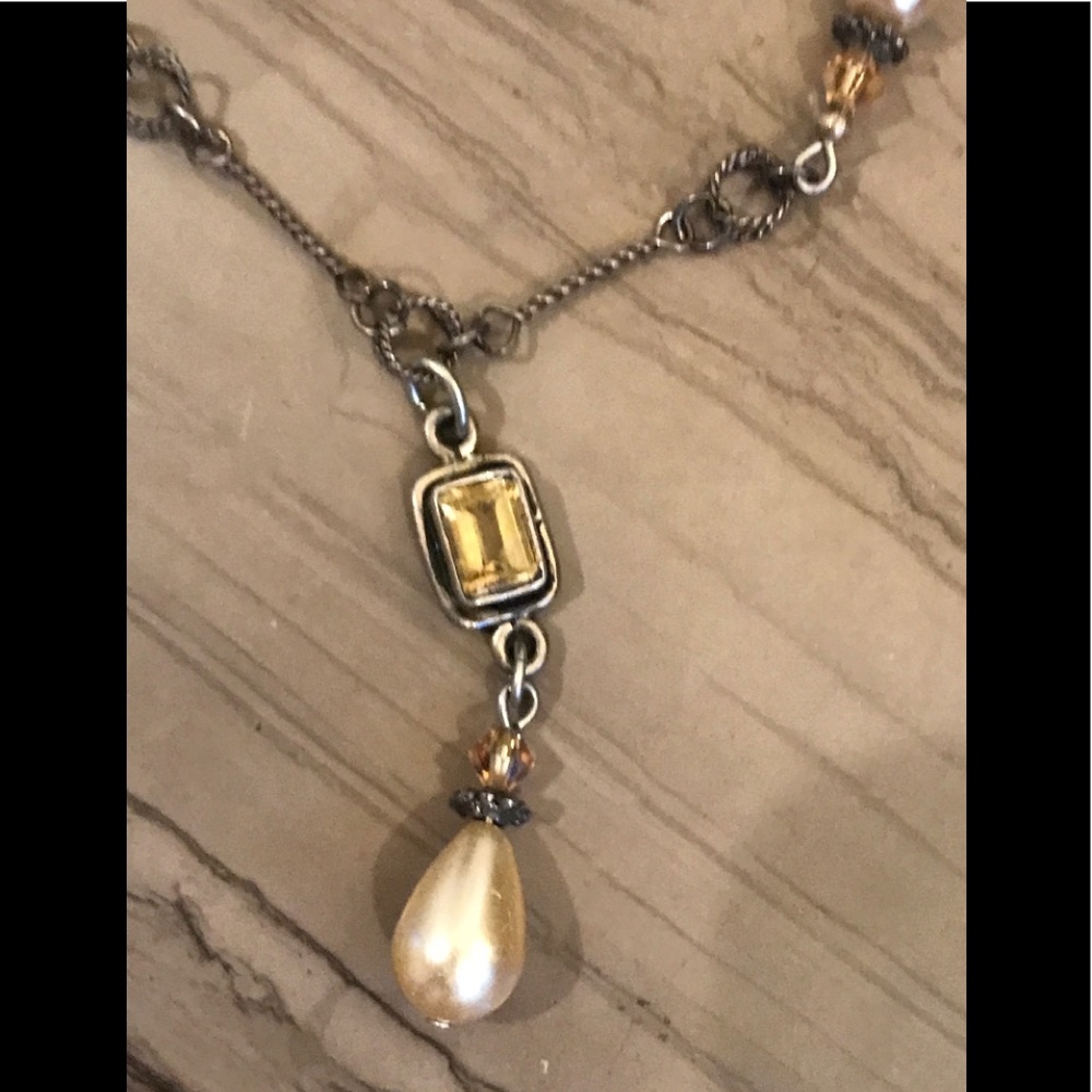 🌻3xHP!🌻 Gorgeous Artisan Pearl Drop Necklace 16”